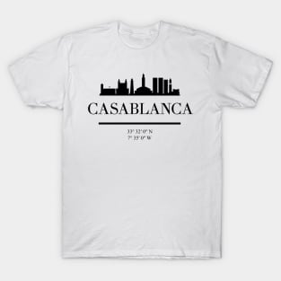 CASABLANCA MOROCCO BLACK SILHOUETTE SKYLINE ART T-Shirt